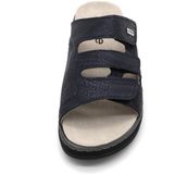 Rohde - Slippers - Blauw - Leer - Klittenbandsluitingen