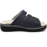 Rohde - Slippers - Blauw - Leer - Klittenbandsluitingen