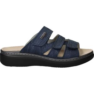 Rohde - Slippers - Blauw - Leer - Klittenbandsluitingen