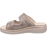 Rohde - Slippers - Beige - Leer - Klittenbandsluiting - Breedte G