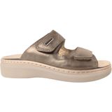 Rohde - Slippers - Beige - Leer - Klittenbandsluiting - Breedte G
