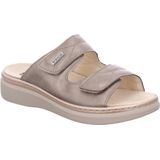 Rohde - Slippers - Beige - Leer - Klittenbandsluiting - Breedte G