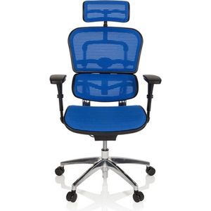 Directiestoel - Met Armleuning - Netstof - Blauw - Ergonomisch