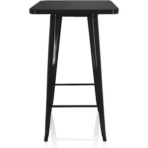 hjh OFFICE 645060 statafel VANTAGGIO HIGH T metaal zwart bar tafel met voetsteun in industrieel design 103,5 cm hoog