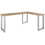 WORKSPACE BASIC I | 165x120 - Hoekbureau Beuken / Zilver