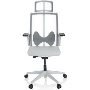 hjh OFFICE Arceo W 790019 Bureaustoel, ergonomische draaistoel met verstelbare lendensteun, lichtgrijs