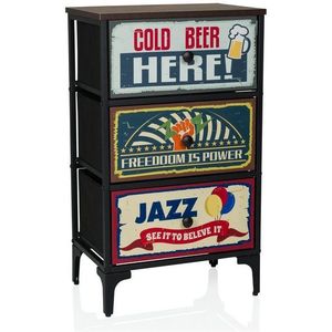 AMERIKO - Commode - Motief - Retro Design - Praktische Kast