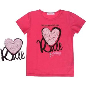 T-shirt Dance met gevuld hart pink 158/164
