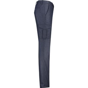Alberto - Slim Fit Broek - Blauw Gemêleerd - Katoen Mix