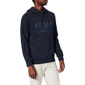camel active Heren 4093126F02 trui met capuchon, nachtblauw, S