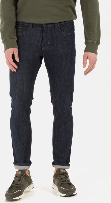 camel active Slim Fit Raw Denim - Maat menswear-33/30 - Dunkelblau