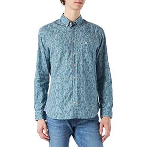 camel active Heren 409114/7S04 Overhemd, blauw, S