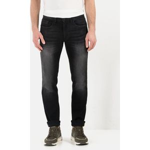 camel active - Slim Fit - 5-Pocket Jeans - Donkergrijs - Katoen