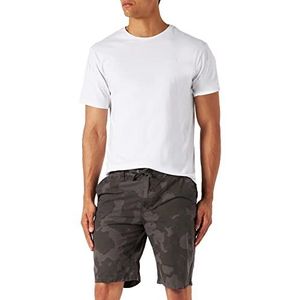 camel active Houston Chinoshorts voor heren, militaire print, regular fit, grijs, 33W