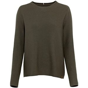 camel active Fijn gebreide trui voor dames van katoen, olijf, M