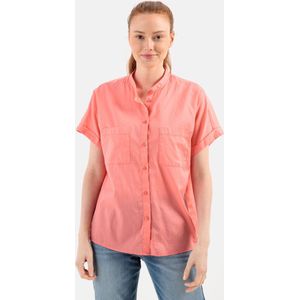 camel active Katoenen damesblouse met opstaande kraag, koraalrood, XL