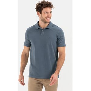 Camel Active - Poloshirt - Blauw - 100% Katoen - Korte Mouw