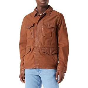 camel active Leren herenjack cognac, 60, Cognac.