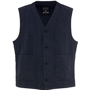 camel active Casual herenvest van een katoen-linnenmix, donkerblauw, 52