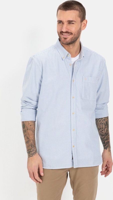 camel active - Overhemd - Sky blue - Lange Mouwen - Met Button-Downkraag