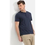 camel active Henleyshirt met korte mouwen van zuiver katoenenswear - Donkerblauw