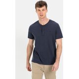 camel active Henleyshirt met korte mouwen van zuiver katoenenswear - Donkerblauw