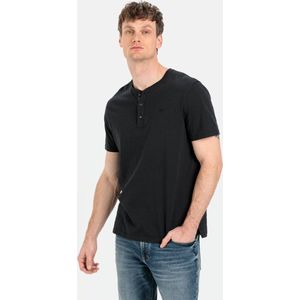 camel active Henleyshirt met korte mouwen van zuiver katoenenswear - Donker grijs