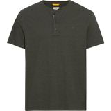 camel active - Henleyshirt - Groen - Korte Mouwen - Zuiver Katoen