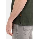 camel active - Henleyshirt - Groen - Korte Mouwen - Zuiver Katoen