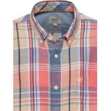 camel active - Geruite Overhemd - Rood-Blauw - Linnen Mix