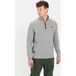 Camel Active - Grijze Half Zip Sweater - Heren - Katoen