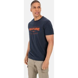 camel active T-shirt met print gemaakt van duurzame organic cottonenswear - Donker blauw