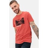 camel active T-shirt met print gemaakt van duurzame organic cottonenswear - Rood