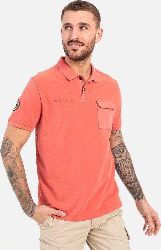 Camel Active - Piqué Poloshirt - Oranje - Gecertificeerd Organic Cotton