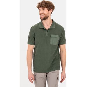 camel active - Piqué Poloshirt - Donker Groen - Gecertificeerd Organic Cotton