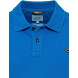 camel active - Poloshirt - Blauw - Katoen - Korte Mouwen - Regular Fit