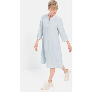 camel active Slipjurk met opstaande kraag in linnenmix - Maat womenswear-L - Blauw-Wit