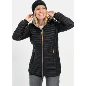 camel active - Lichte Gewatteerde Jas - Zwart - Waterafstotend - Afneembare Capuchon