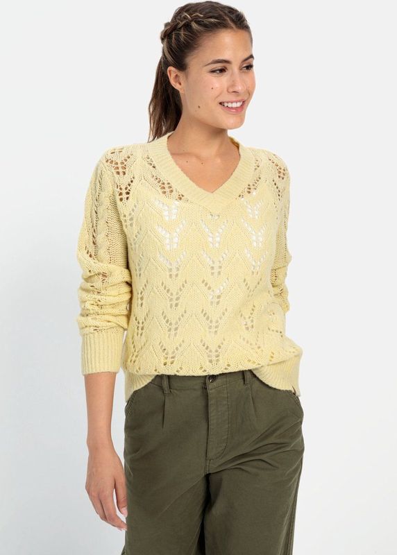 Getwijnde meisjestrui vanille