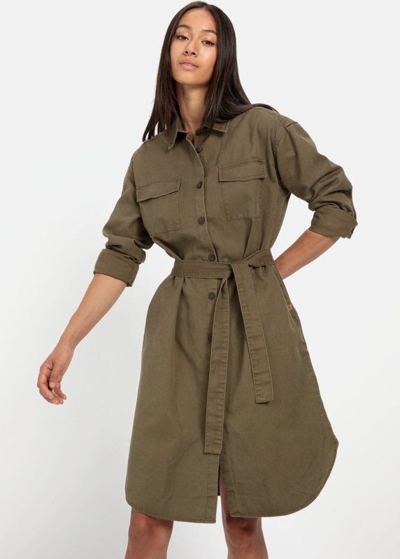 camel active - Overhemdjurk - Donker kaki - Met Stoffen Strikceintuur