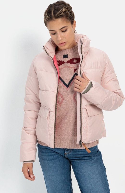 camel active Cropped pufferjack van gerecycled polyester - Maat womenswear-40 - Roze