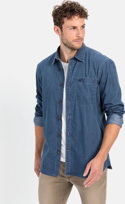 camel active - Lange Mouw Shirt - Nachtblauw - Denimlook