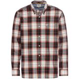 camel active - Lange Mouw Shirt - Baksteenrood - Puur Katoen - Ruitpatroon