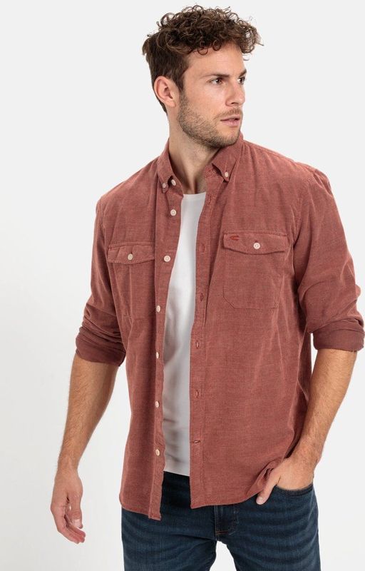 Camel Active - Casual Overhemd - Rood - Lange Mouwen