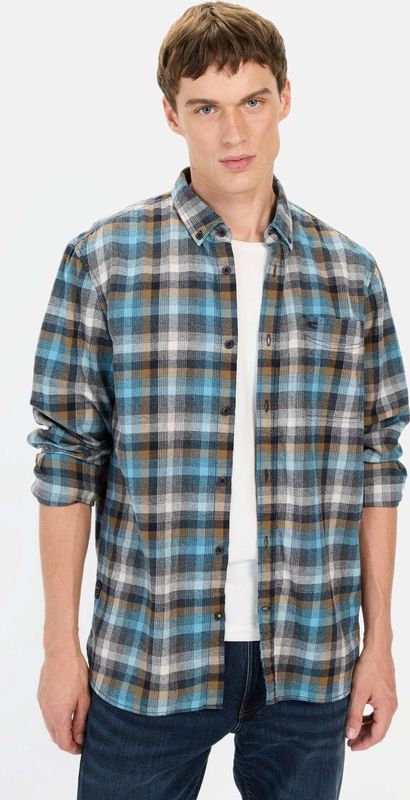 camel active Shirt met lange mouwen, blauw (steel blue), S