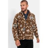 Camel Active - Fleecejas - Camel - Pluche - Jacquard-Patroon