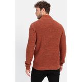 Camel Active - Gebreide Trui - Oranje - Half Zip - Wijde Fit