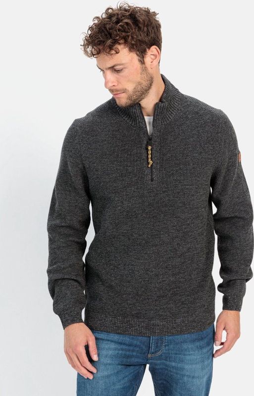 camel active - Gebreide Troyer - Donker Grijs - Katoenmix