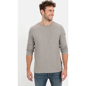 Camel Active - T-shirt - Grijs - Lange Mouwen - Met Borstzak