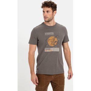 camel active - T-shirt - Grijs - Gemaakt van Duurzaam Biologisch Katoen